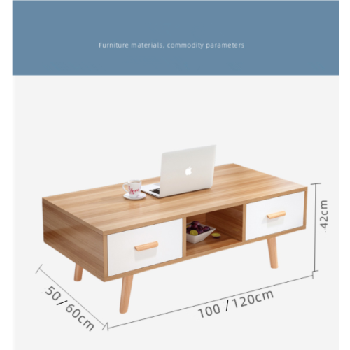 European Style Wood Coffee Table with Solid Wood Leg Design