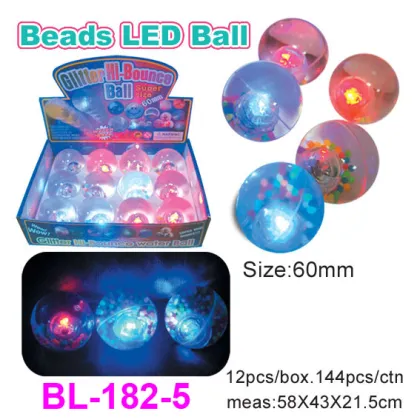 Promotional Glitter Bounce Ball/Beads LED Ball