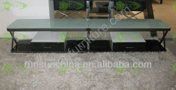 steel frame toughened glass top fashion TV stands