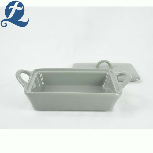 Ceramic bakeware porcelain solid color baking dish set