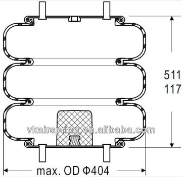 HENDRICKSON S6861 industrial rubber air spring/ 3B14-359 air suspension spring parts for OEM
