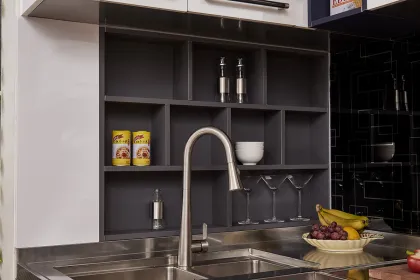 Minimalist Stainless steel kitchen cabinet