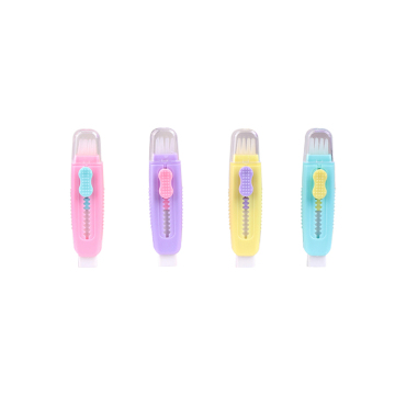 Cute Push-Pull Erasable Pen with PVC Brush for Creative Sketching and School Use