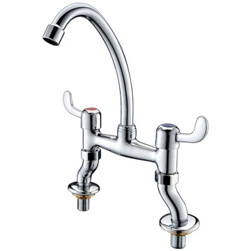 Dual Handle Stainless Steel Kitchen Mixing Faucet for Hot and Cold Water