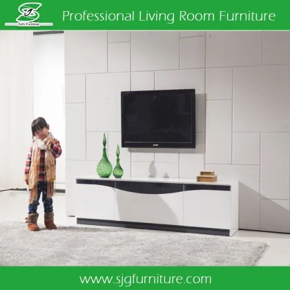 S Shape TV Cabinet Tempered Glass TV Stand Modern