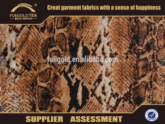 Custom High Quality 75D Snake Skin Design Printing DTY Fabric Made In China