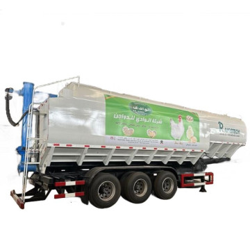 Factory Supply 3 Axles 60cbm Bulk Feed Tank Semi Trailer for Farm Grain Discharge