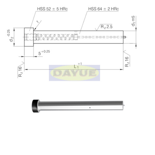 Punch cu știft de ejector similar cu ISO 8020