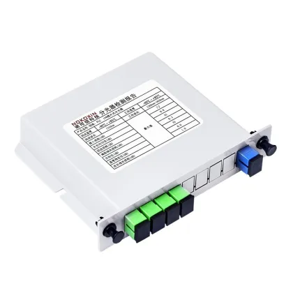 1/4 Insert Card Cassette PLC Fiber Optic Splitter SC/APC/UPC ABS