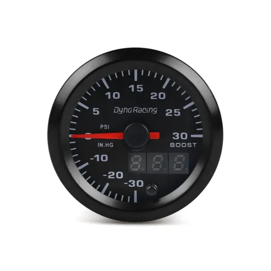 2'' 52mm Dual Display Car Boost Gauge with 7 Colors LED and Stepper Motor
