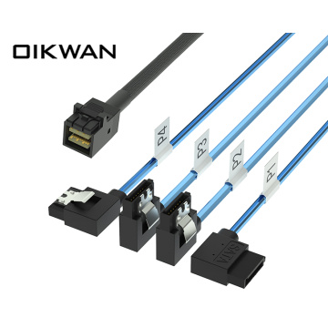 Minisas HD SFF-8643 đến 4Sata Cáp uốn bên