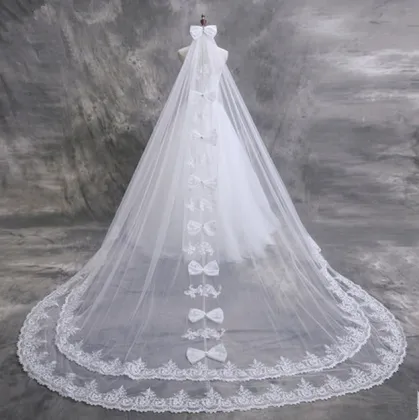 2017 Cathedral Lace Edge Wedding Bridal Veil with Comb (Dream-100097)