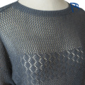 Top din tricot scobit cu textura gri cărbune