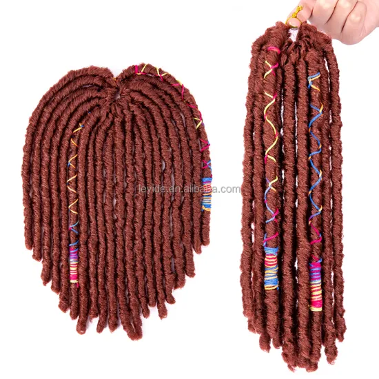 12Inch 20Strands African Crochet Braids Hair Dreadlock Synthetic Faux Locs Braiding Hair Extension With Color Line For Women