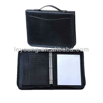 Easy Carry Ring Binder Leather A4 Portfolio With Handle