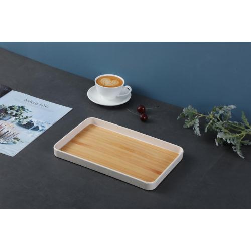 plastic rectangular serving tray with print