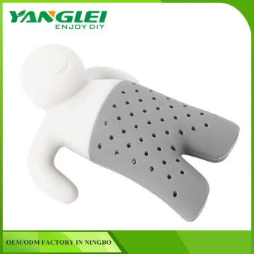 Cute Mr.Tea Infuser Silicone Loose Leaf Strainer Herbal Spice Filter Diffuser
