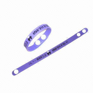 Butang ketap Wristband silikon boleh laras, digunakan untuk tujuan promosi