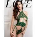 Lencería sexy esmeralda cuerda de encaje verde