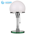 Lampe de table en verre latérale blanche LEDER
