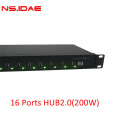 16 portas 1U carregador hub2.0