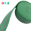 Grüner Nylon Glitzer Silber Lurex Elastic Kleiderbund