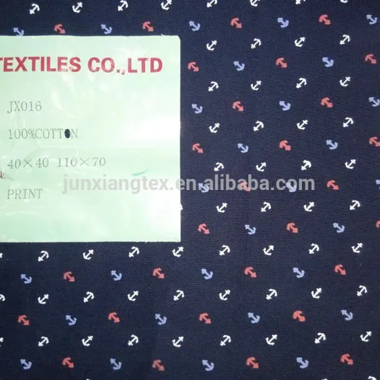 TC65/35 45X45 133X72 Printed shirt fabric Printed shirt fabric new Anchors design zara HM