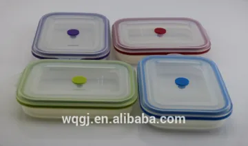 Portable Silicone Bento Food Storage Container Meal Kit BPA FREE Bento Folding Box with Airtight Lid