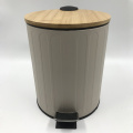 Round Step Trash can with Bamboo lip