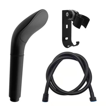 Matte Black ABS Plastic Handheld Shower Set with Stainless Steel Hose for Bathroom