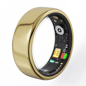 Stainless Steel Bluetooth Smart Ring with Fitness and Health Tracker for Couples - iOS/Android Compatible