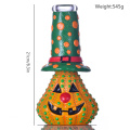 Colorido de vaso de precipitados de vidrio de calabaza, linda calabaza de Halloween con brillo en la oscuridad, tubería de agua de vidrio de borosilicato con tazón de 14 mm