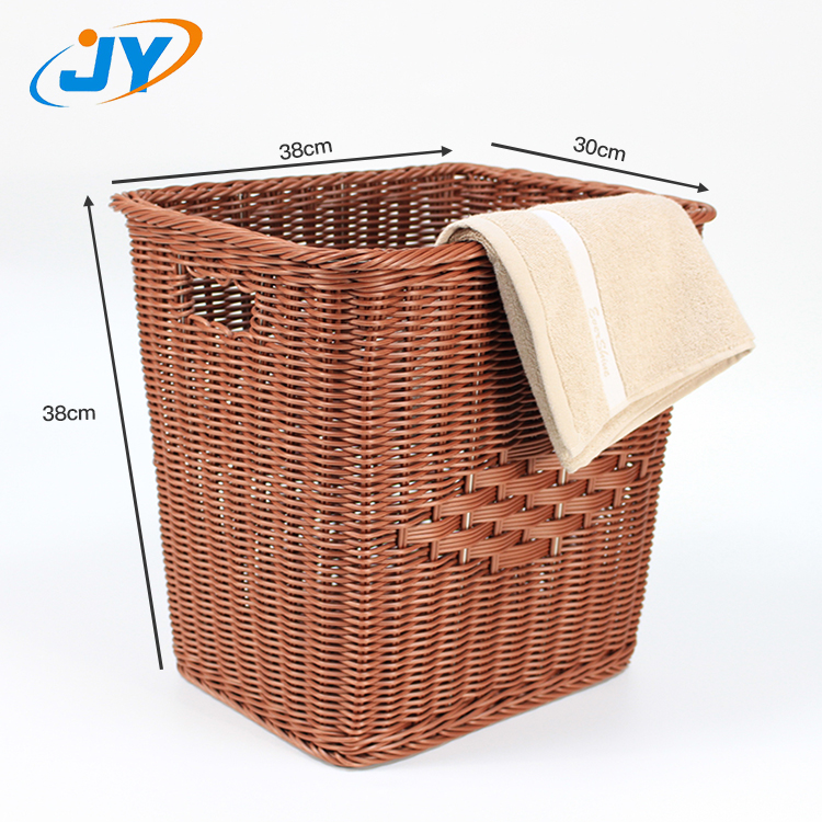 Handweaved PP plastic rattan laundry basket