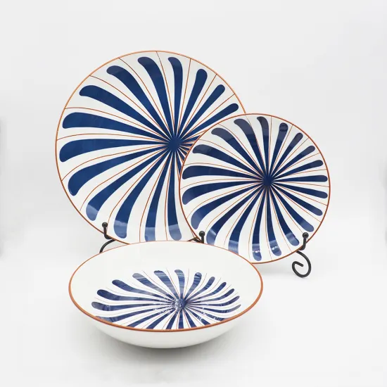 Cheap Color Glazed Dinner Round Ceramic Dinnerware Sets