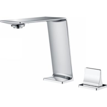 Waterfall deck mount tub faucet