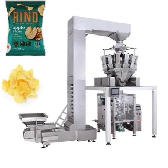 Automatic Multi-Function Nitrogen Filling Potato Chips & French Fries Packing Machine Line