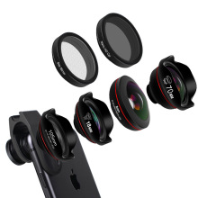 6in1 Cell Phone Camera Lens Kit Fisheye Wide Angle Macro Telescope Mobile Lenses With CPL Star Filter HD Optical Coated Lens Set