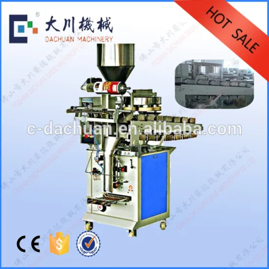 Vertical tea bag packaging machine with volumetric cups and chain-type batchers model DLP 320C