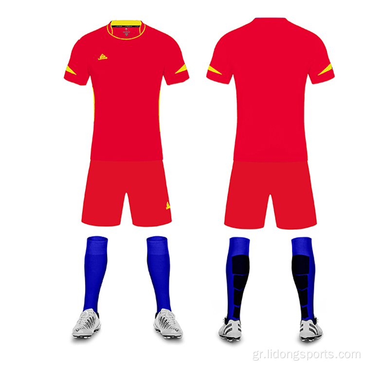 Προσαρμοσμένες στολές ομάδας ποδοσφαίρου με κοντό μανίκι