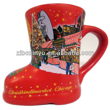 12 oz red ceramic coffee mug for promotion