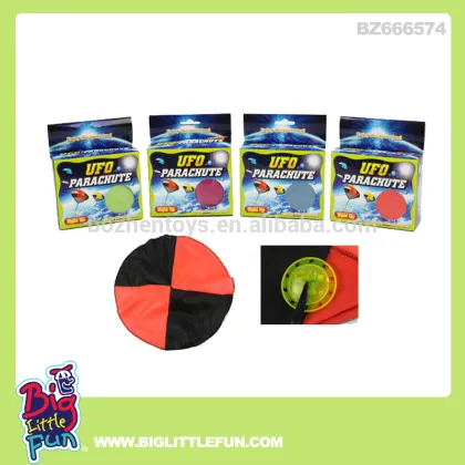 Parachute toy with flashing ufo