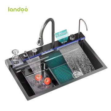 Handcrafted SS304 Stainless Steel Honeycomb Kitchen Sink with Digital Display