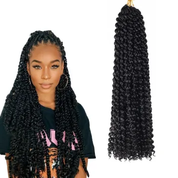 Passion Twist Hair Faux Locs Synthetic Water Wave Afro Kinky Twist Crochet Braids Hair Extension Spring Twist 18inch