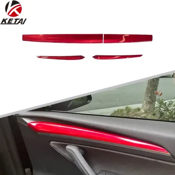 High-Quality Chinese Red Central Trim for Tesla Model Y