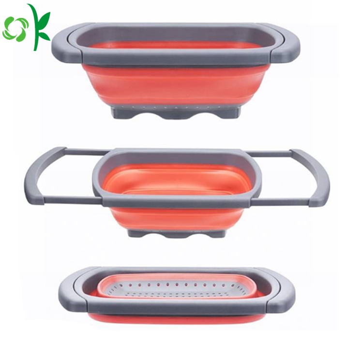 Silicone Basket Strainer Colander Vegetable Drainer for Food