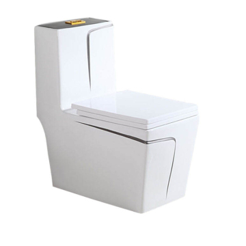 Hot Sale Multi Color Line Square Shape Bathroom Ceramic One Piece Commode Toilet