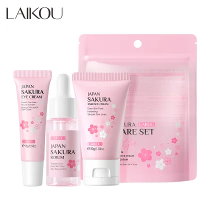 LAIKOU Sakura Facial Set: Moisturizing Skin Care for Fine Lines & Brightening