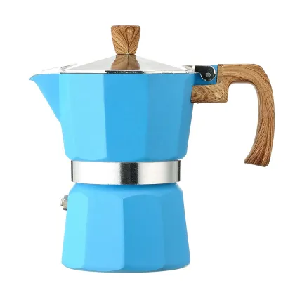 Matt Finish Aluminum Stovetop Espresso Maker Moka Pot - 3/6 Cup Espresso Cup