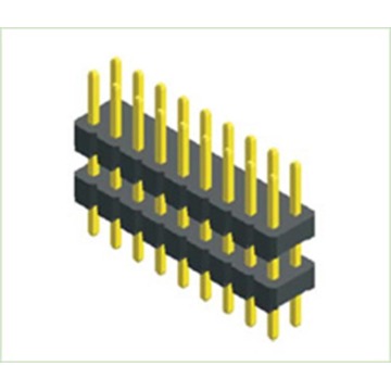 2,00 mm (0,0787 &quot;) Cabeçalho de inclinação da linha dupla linha dupla plástico reto throgh hole pcb conector