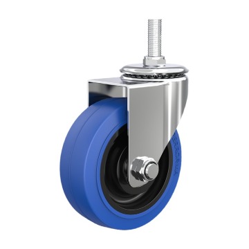 4 inch threaded stem rubber gold caster wheels